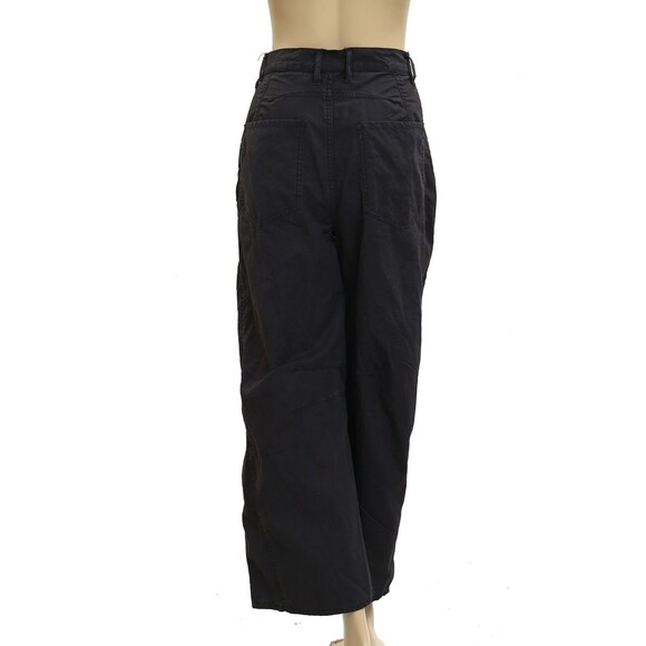 Free People High Waisted Straight-Leg Jeans Pants Black Cotton L-30 New 281591 - Picture 3 of 4